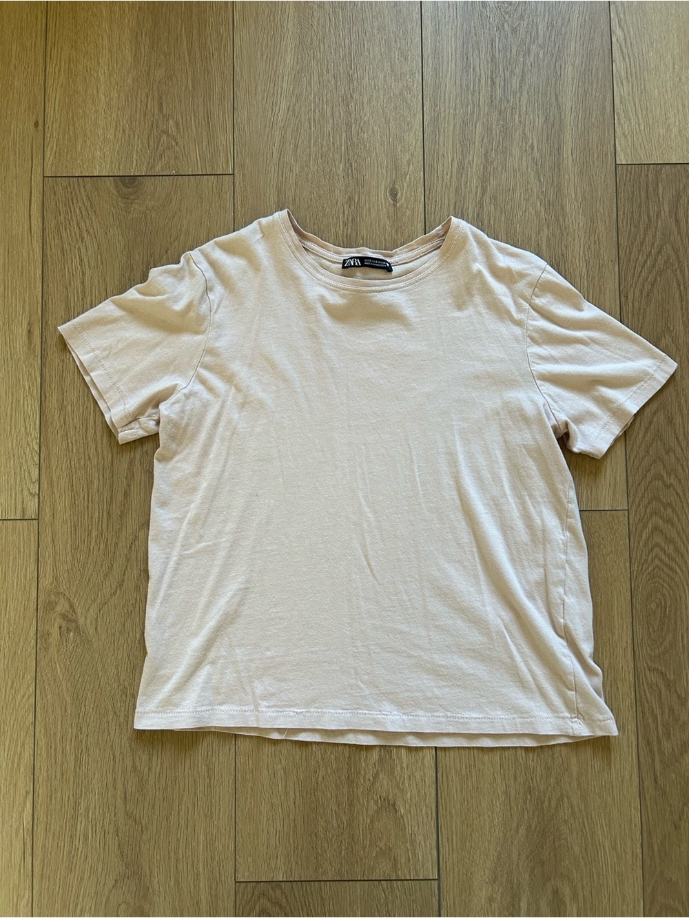 Zara Short Sleeve Crewneck Tee in Light Pink